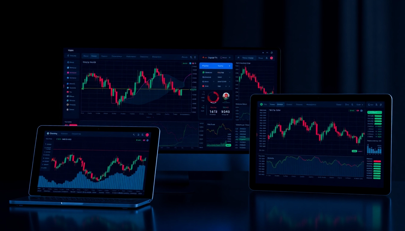 Detailed AICoin dashboard showing live crypto charts, alerts, and social data across devices for traders' insights.