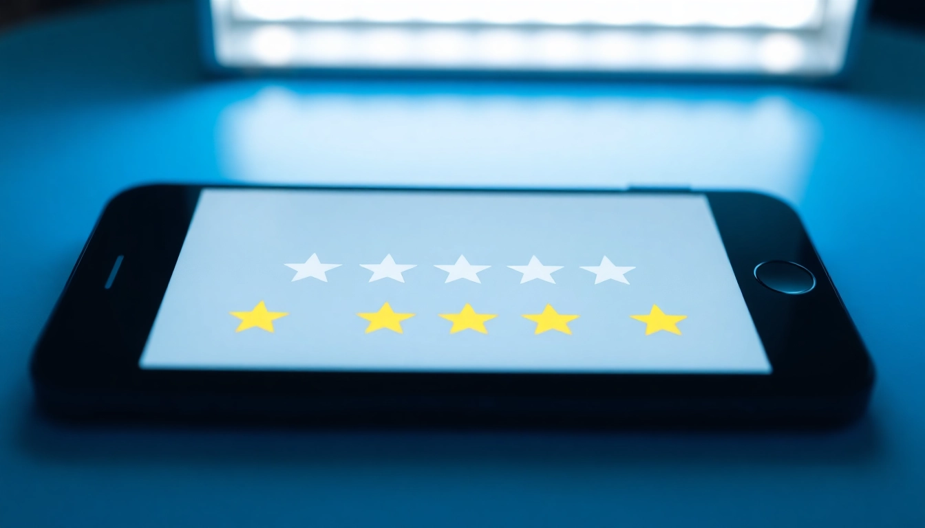 User leaves an authentic Google Reviews rating on a modern smartphone interface, highlighting